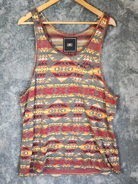 Obey Propaganda Adult Large Tank Top Sleeveless Shirt Face Aztec Navajo Tribal